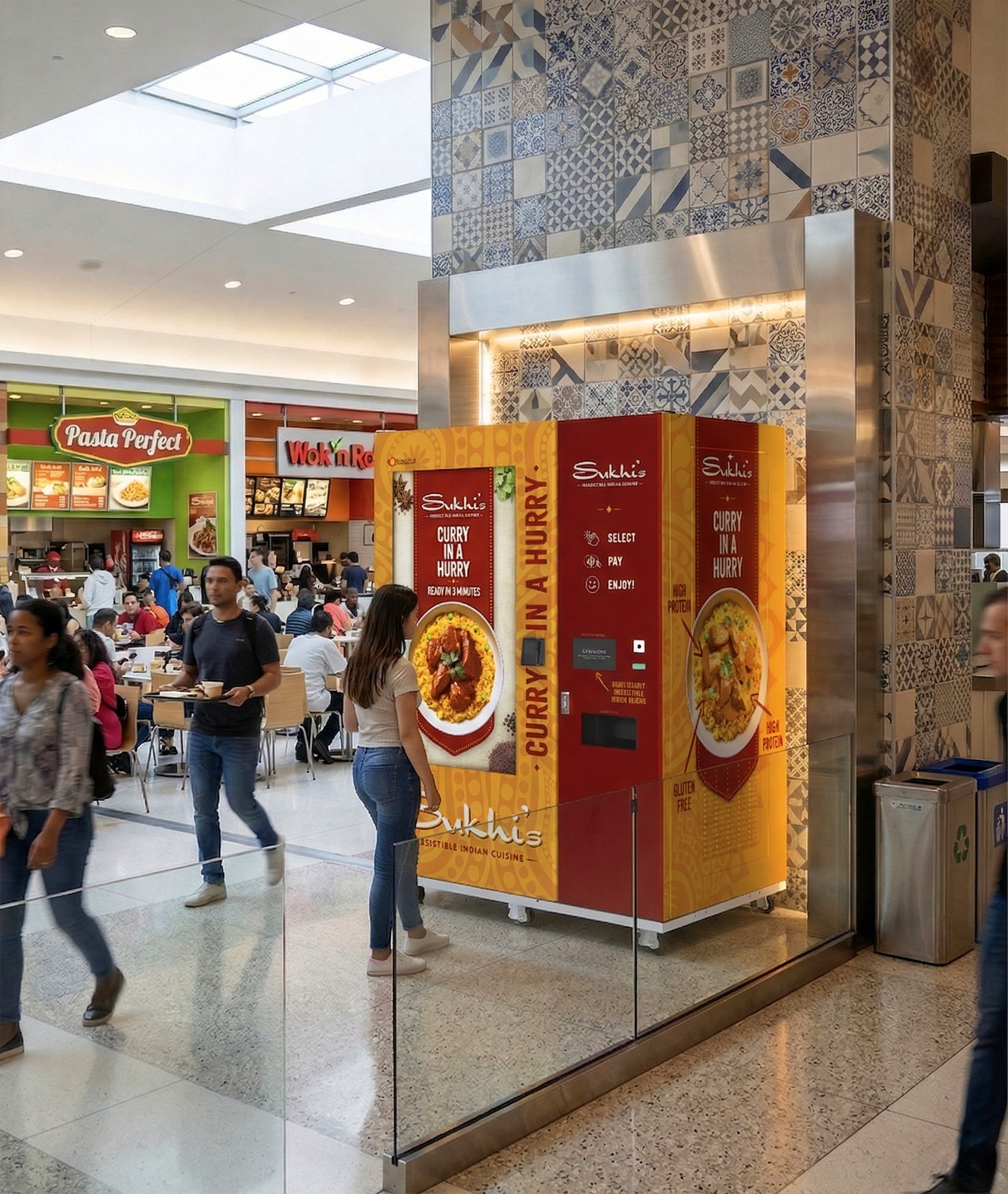 Sukhi's CraveBot in food court environment